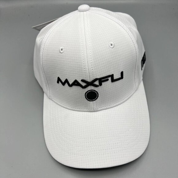 Maxfli Tour Golf Hat Men White 3D Logo Snap Back Cap New - Picture 1 of 7
